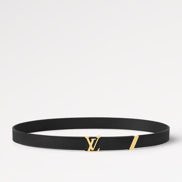 Louis Vuitton Black Belt with Gold LV Buckle - Picture 1 of 9